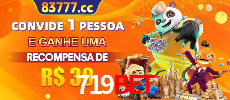 Banner institucional da 719BET sobre parceria de marcas e criação de uma marca de excelência, apresentando os mascotes de jogos populares como o Fortune Tiger.