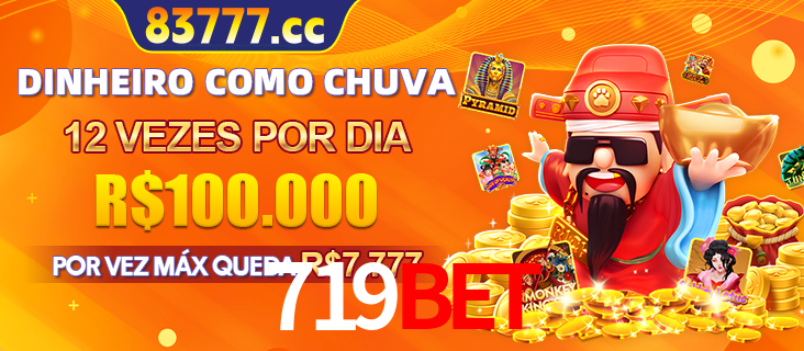 Banner do programa de recompensas Recomende para amigos do 719BET, detalhando os bônus por convidar amigos, com prêmios que chegam a R$288.888.